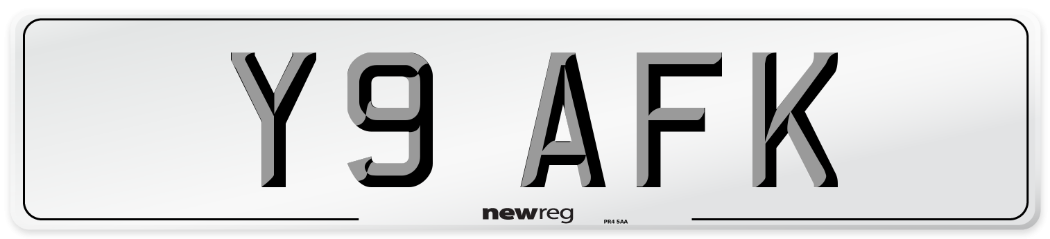 Y9 AFK Number Plate from New Reg